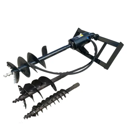 Skid Steer Hydraulic Auger with 3 bits